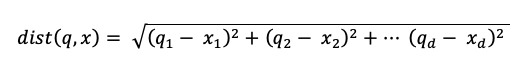 Eucidean distance, square root of the sum of squared differences