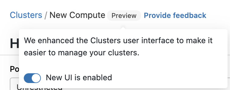 Cluster preview