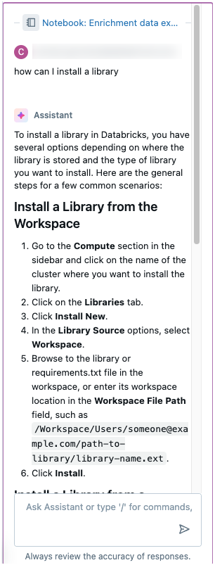 answer question based on Databricks documentation