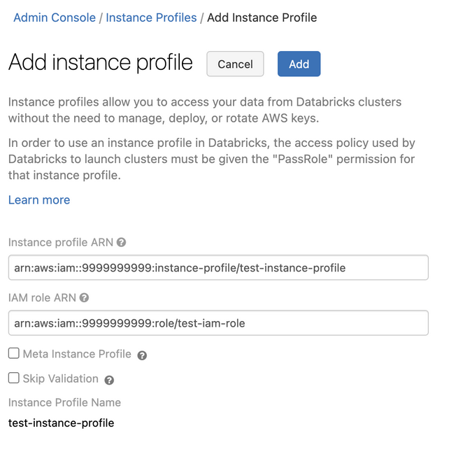 Instance profile ARN