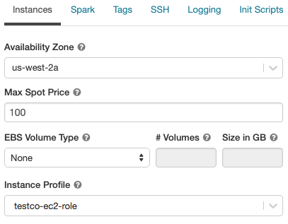 Select instance profile