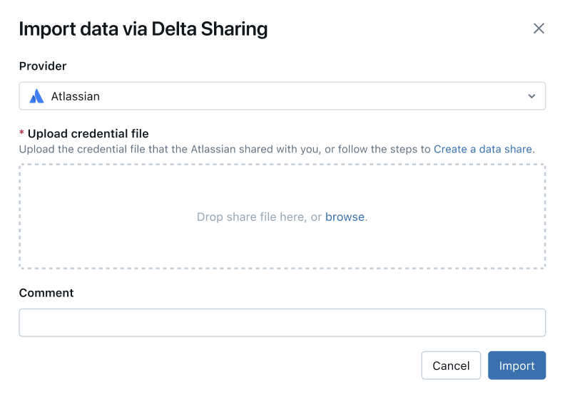 Import the provider's credential file directly from a provider.