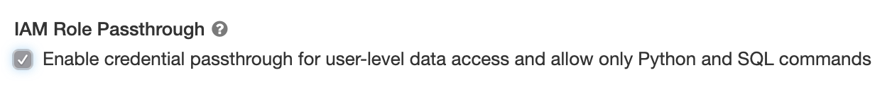 Enable credential passthrough for High Concurrency clusters