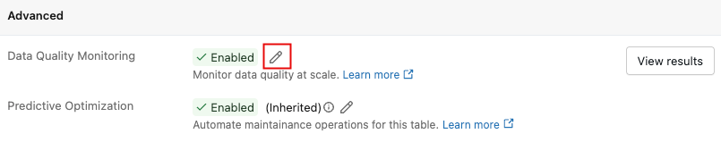 Pencil icon in Advanced field of Details tab.