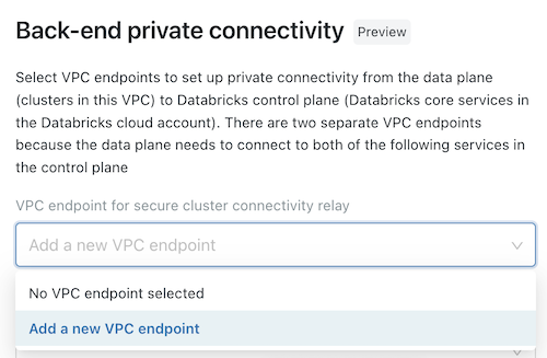 Back-end private connectivity