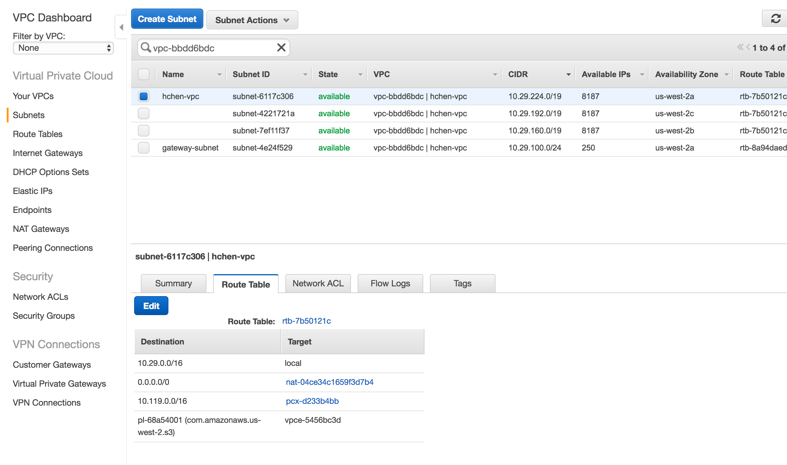 VPC peering connection