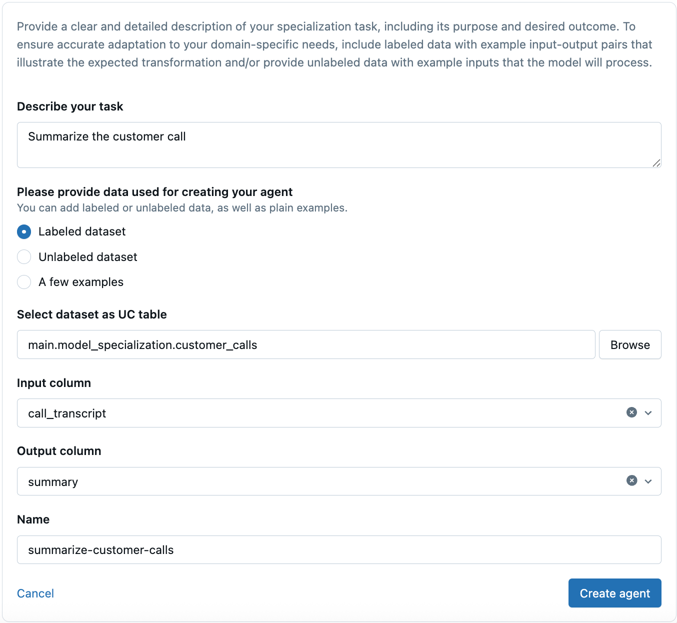 CL : sélectionnez un dataset étiqueté.