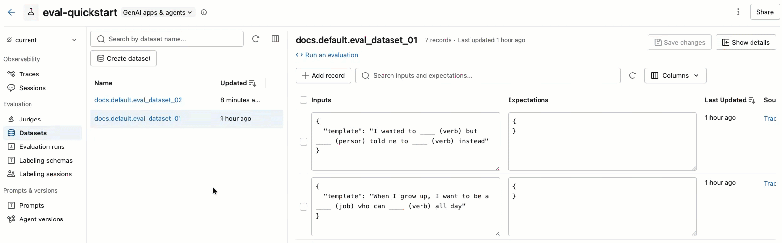 Comment modifier les enregistrements de dataset.