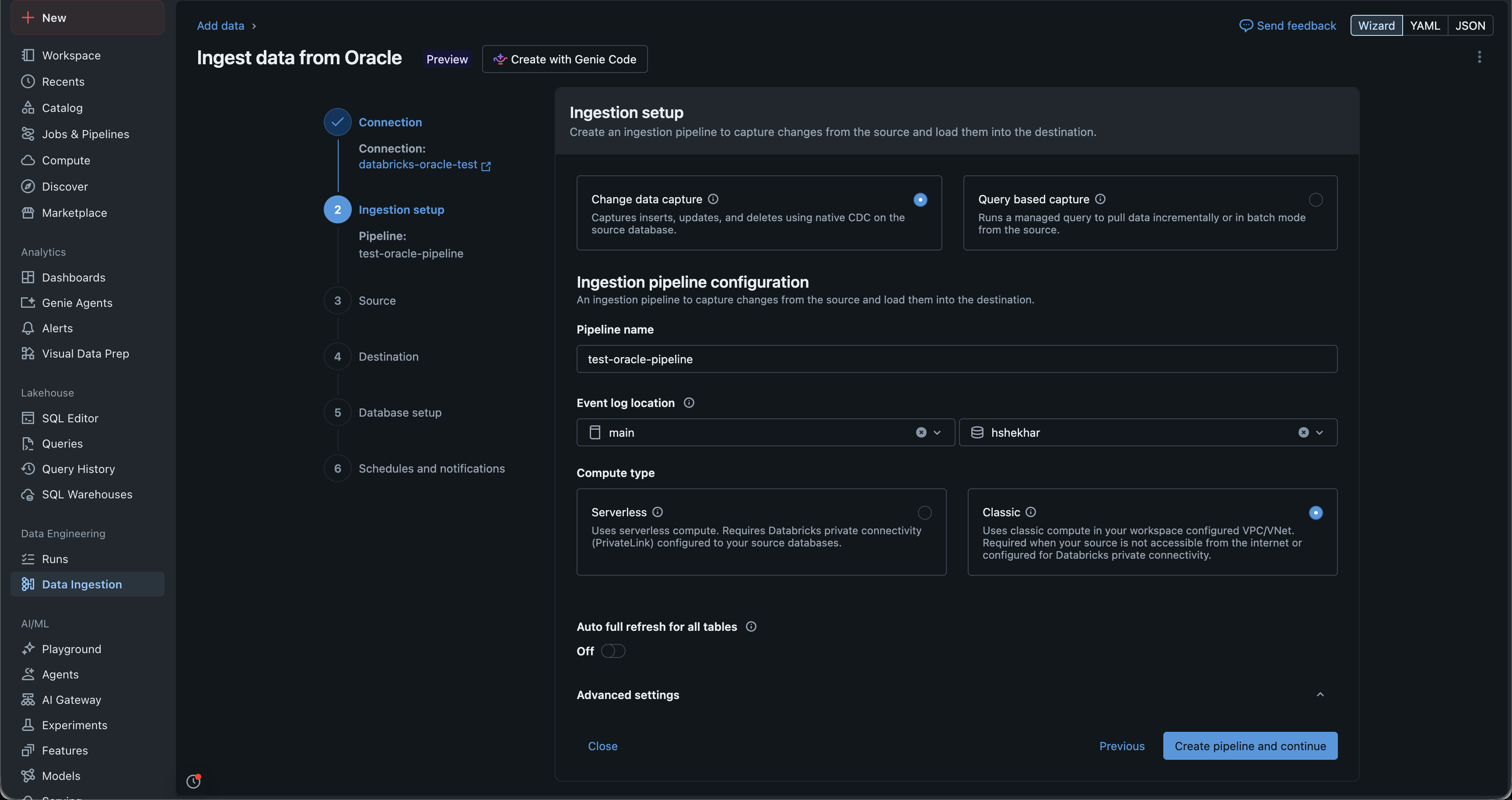 Fournir les informations du pipeline