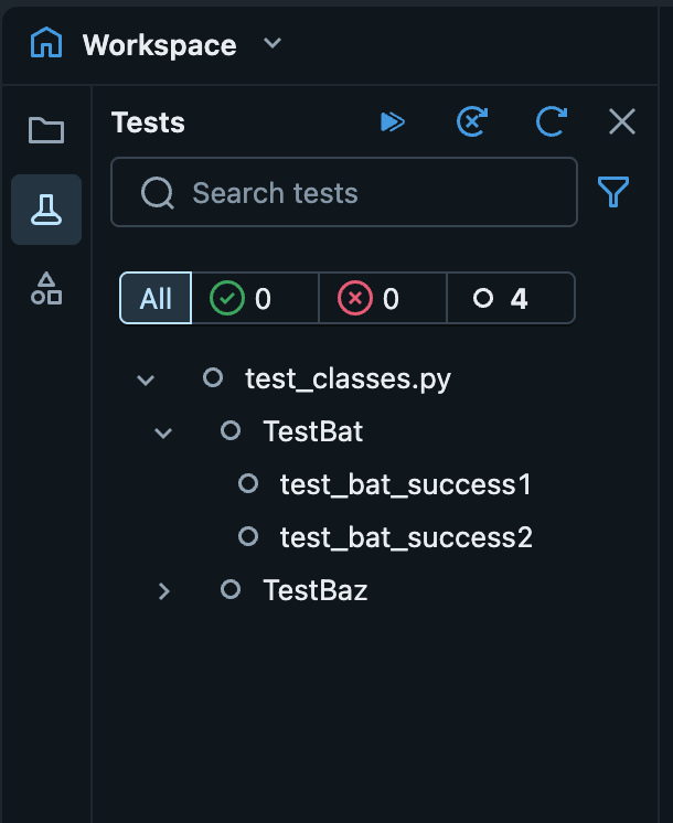 Volet latéral des tests