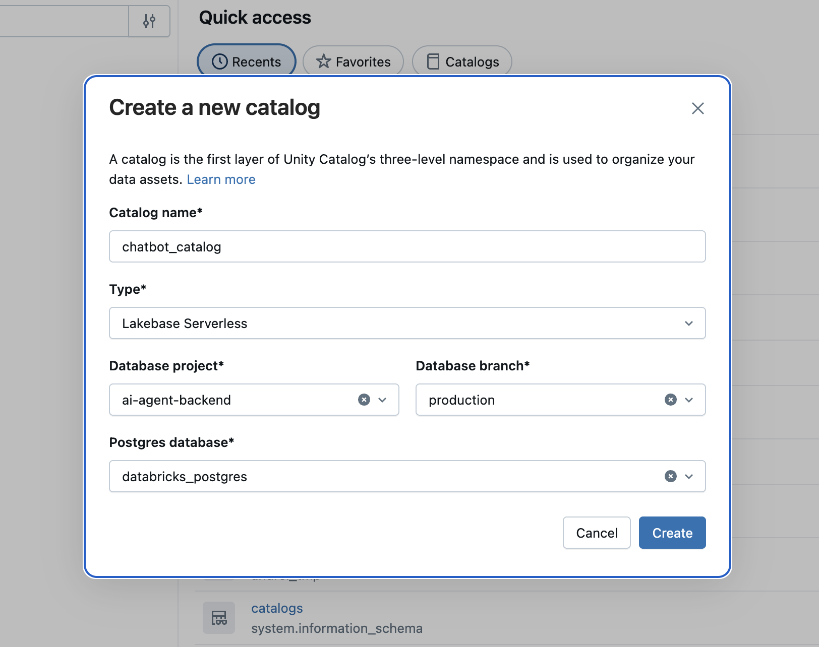 Unity CatalogにLKBデータベースを登録する