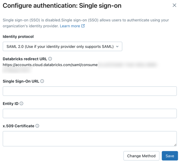 SAML SSO を設定します。