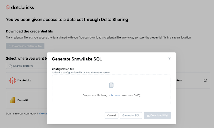 Snowflakeに認証情報ファイルをアップロードする