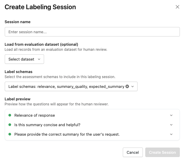 Formulário de interface do usuário para experimentos do MLflow