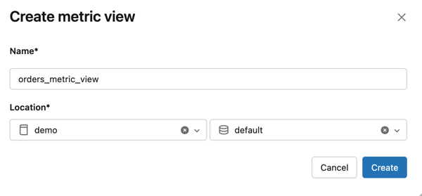 Crie view de métricas usando a interface do usuário.