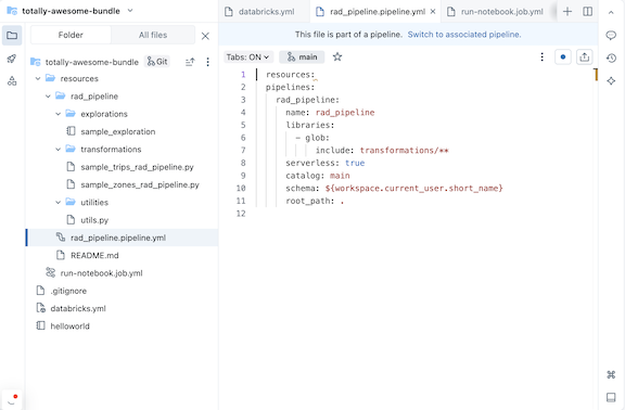 ETL pipeline em um pacote no workspace