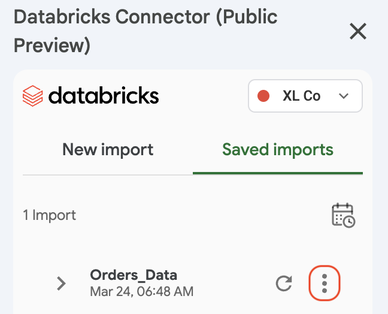 Gerenciar dados importados Databricks no Google Sheets