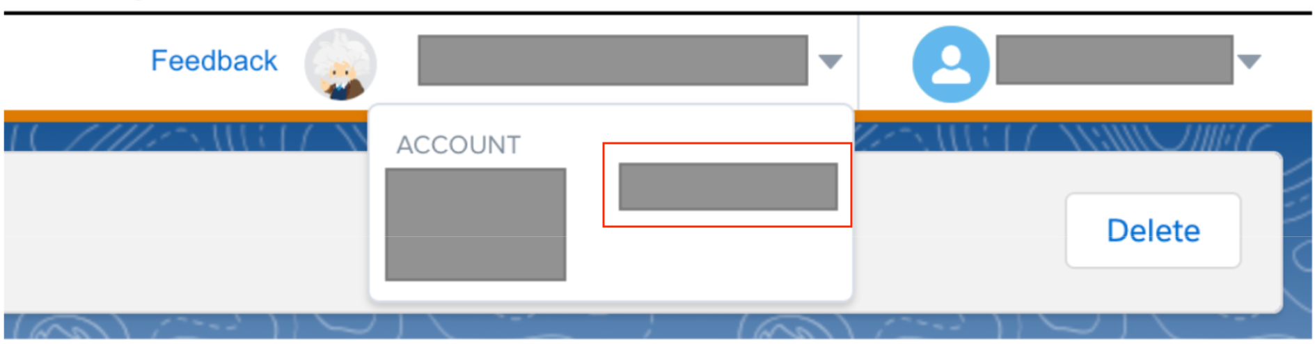 Menu da account destacando a ID de marketing