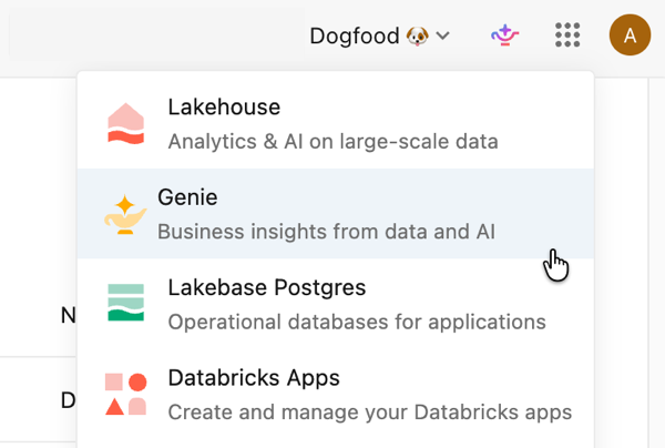 Mude para a interface do usuário Genie.