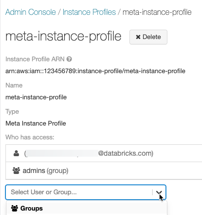 Configure instance profile