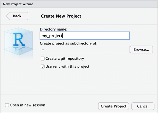 Create the RStudio Desktop project