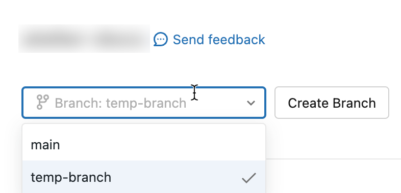 Git dialog switch to different branch