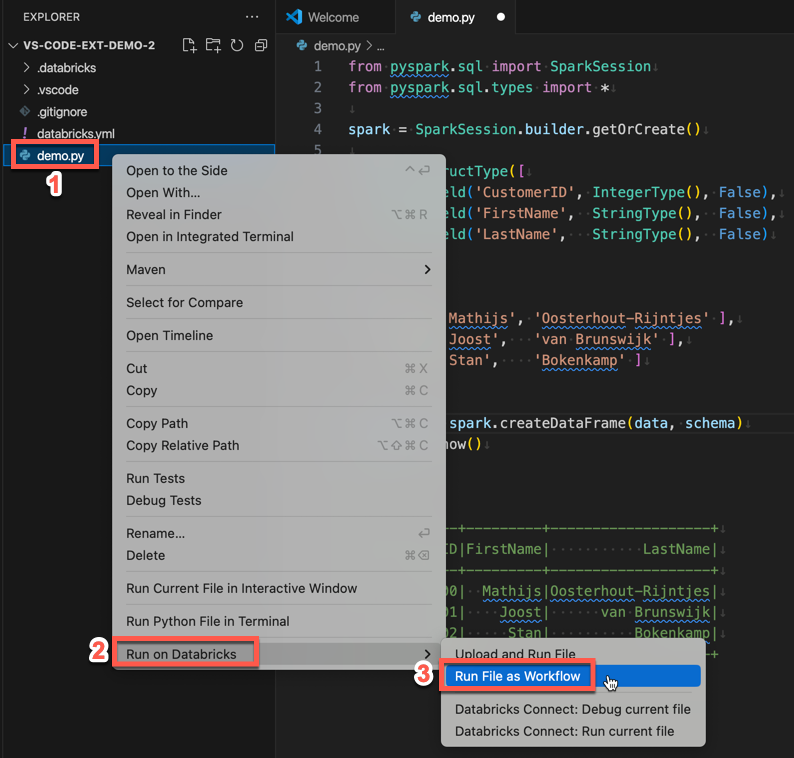 Run file as workflow from context menu
