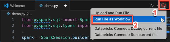 Run file as workflow from icon