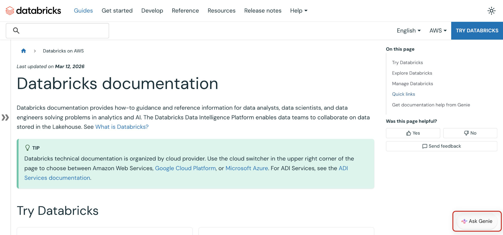 Genie sur le site de documentation.