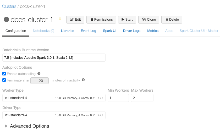 URL de clusters