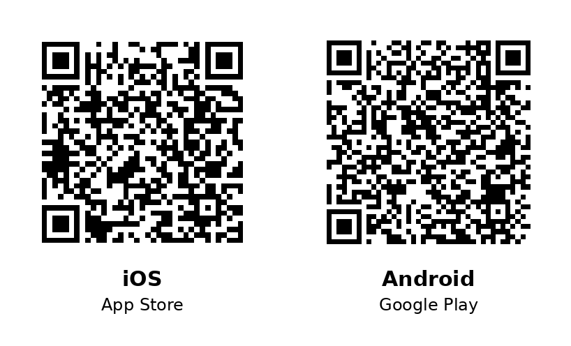 Codes QR pour download l’application Databricks Genie depuis l’Apple App Store et Google Play