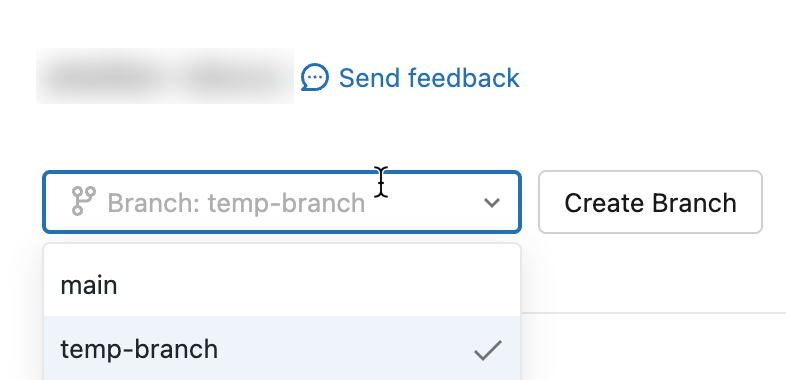 Dialogue Git pour changer de Branch