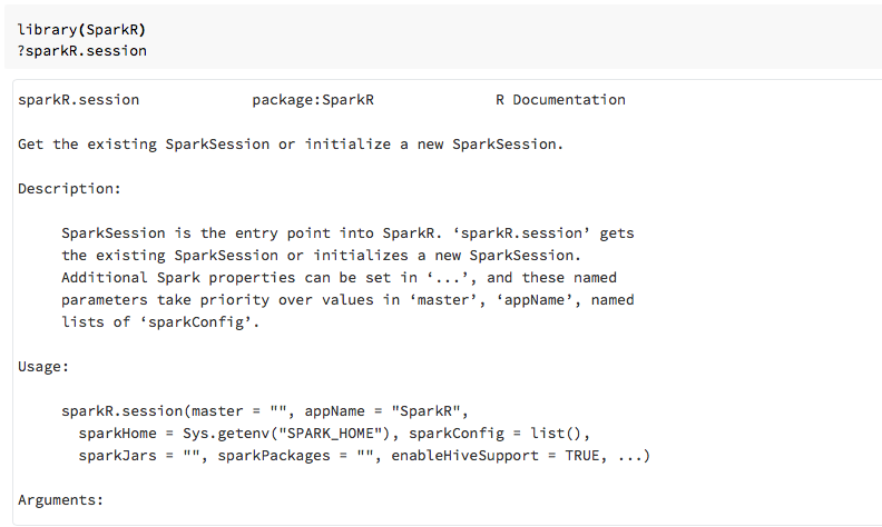Documentation R intégrée
