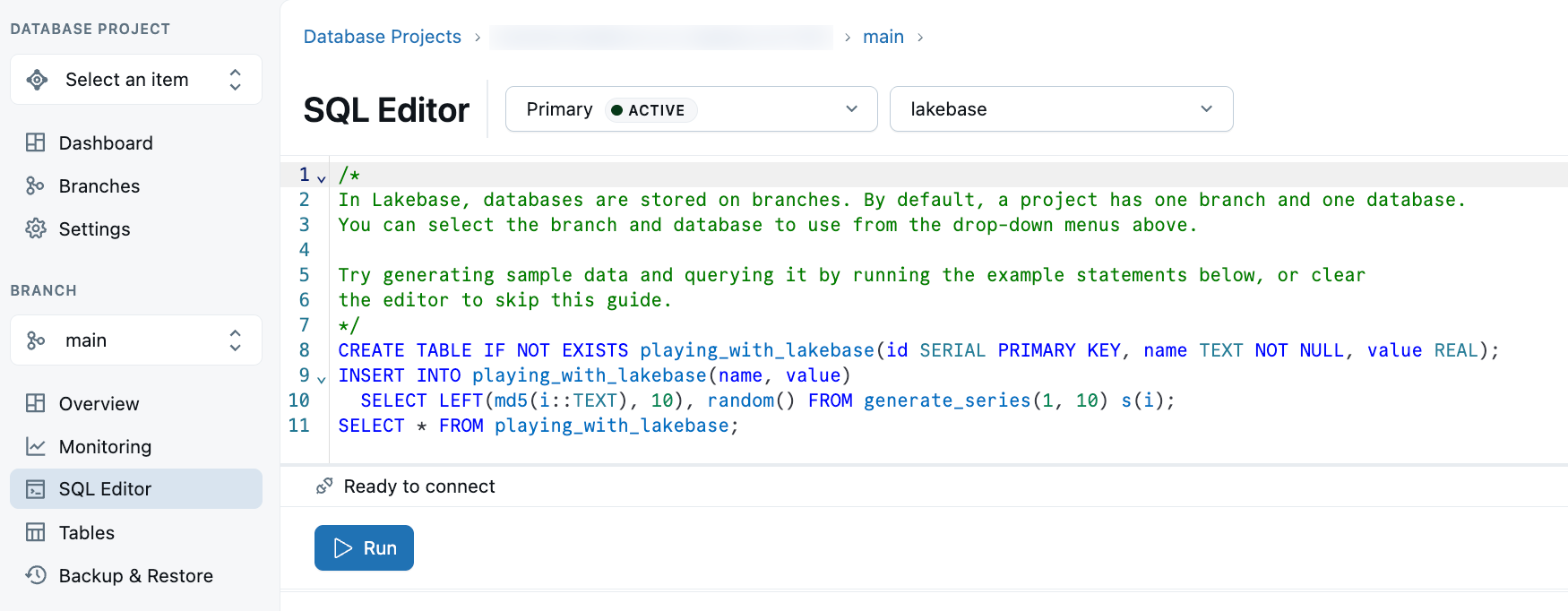 Éditeur SQL LKB