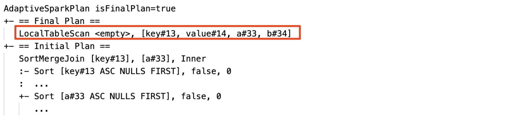 Chaîne d'analyse de table locale