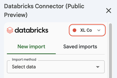 Google Sheets コネクタで DBSQL ウェアハウスを切り替える