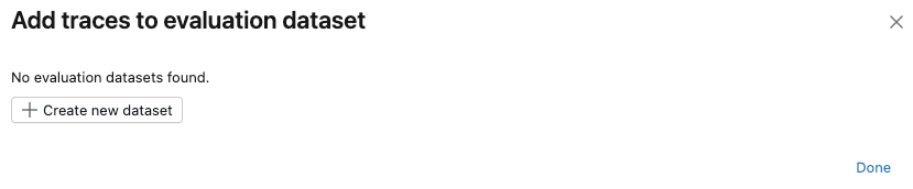 Adicionar caixa de diálogo de rastreamento se não existir nenhum conjunto de dados de avaliação.