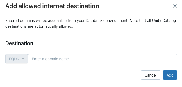 インターネットの宛先を追加します。