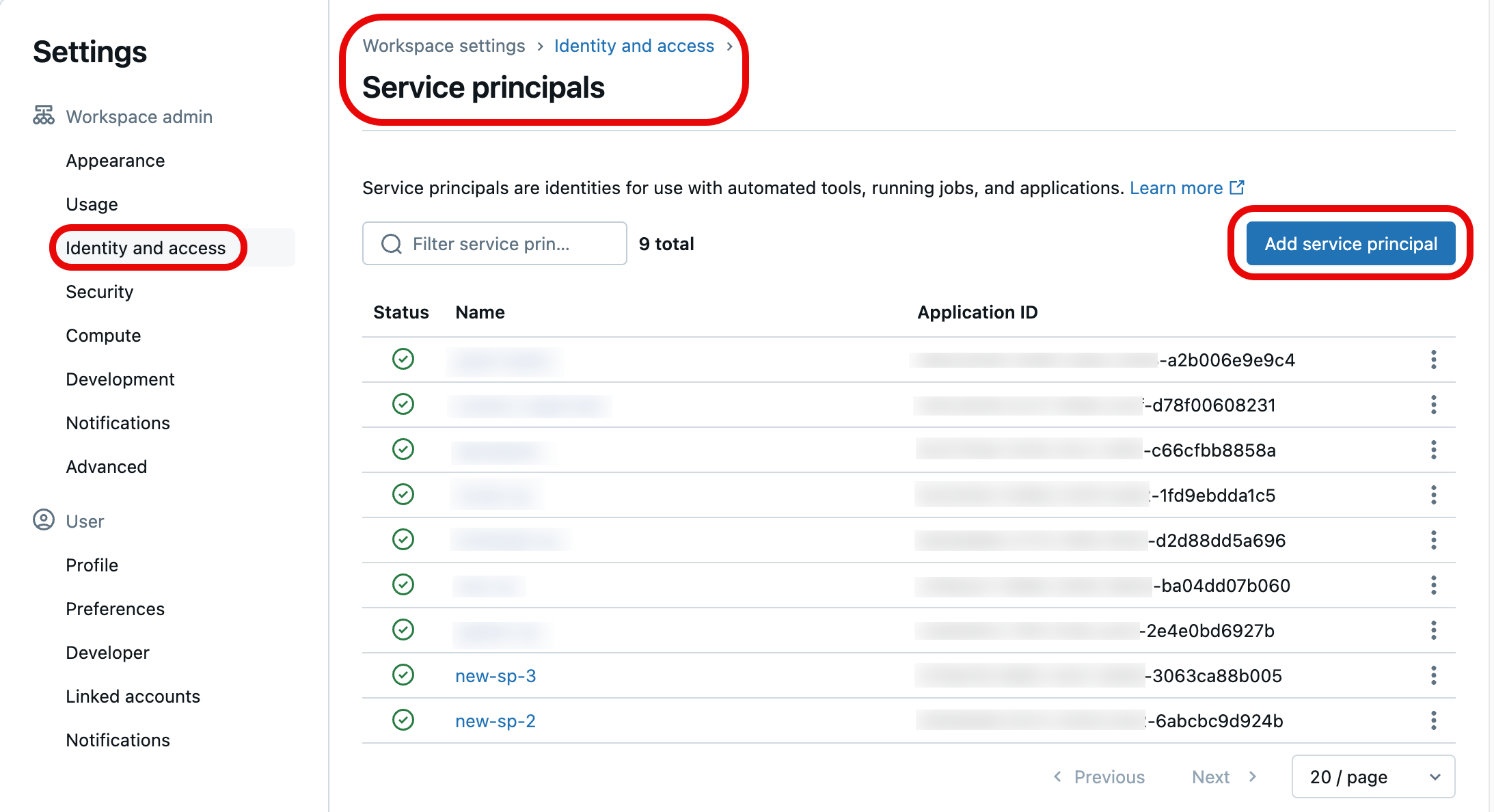 Databricks アカウント コンソールを使用したサービス プリンシパルの作成または追加