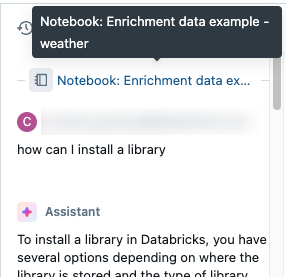 Exemplo de um título para um tópico do Databricks Assistant.